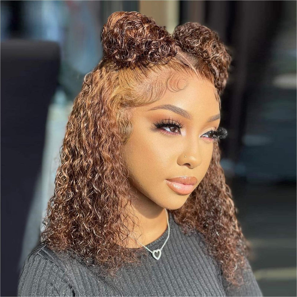 HIRIREMY Curly Bob Wig with deep wave texture for easy wear.