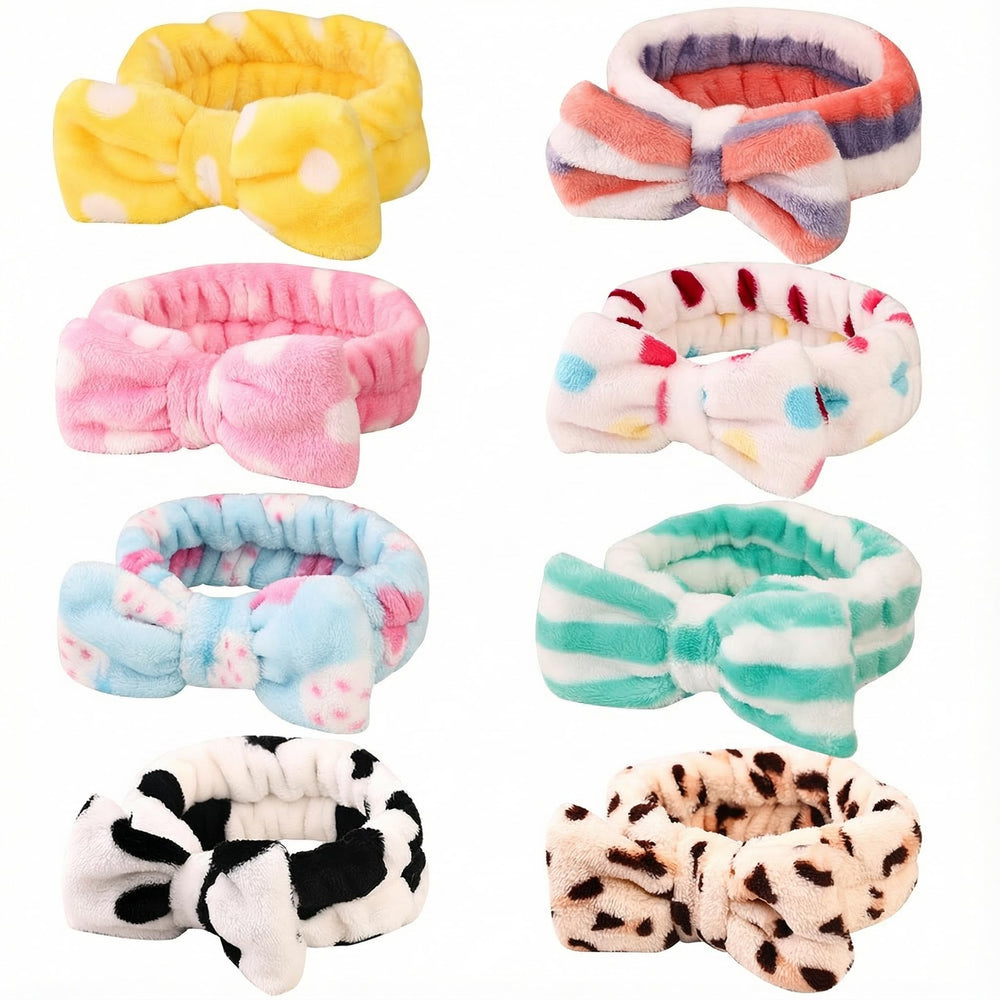 Hishexin 8-pack bandas para cabello con lazo suave, ideal para spa.