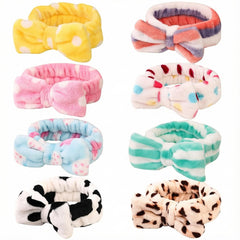 Hishexin 8-pack bandas para cabello con lazo suave, ideal para spa.