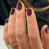 HJKDSFD uñas postizas rojo vino kit completo para manicura rápida.