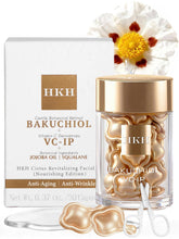HKH Bakuchiol serum bottle pour demonstrates precise nightly dosing for gentle care