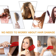 HKN Hairstreaq brush side view highlights ergonomic curved shape for scalp contact.