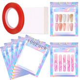 HLQHXWHZT 201-piece nail packaging bags set for organized product display.
