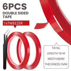 HLQHXWHZT tape roll closeup showing crystal-clear, residue-free bond