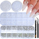 HNUIX piedras rhinestones uñas: brillo intenso para diseños deslumbrantes.