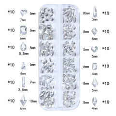 HNUIX piedras cristal uñas trasero plano transparente para adherencia suave y acabado limpio.