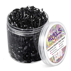 HOYOLS black elastic hair ties 30mm by 2mm in a tidy pack for daily use
