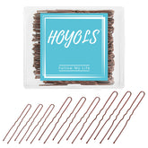 HOYOLS pasadores en U marrón de 2 pulgadas, sujeción suave para peinados.