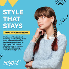 HOYOLS TPU elastic hair ties close-up showing strong yet gentle stretch