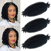 Hodgeous Marley Twist Hair pack3-1B close-up shows soft fibers for natural styling