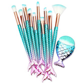 HOFASON 11-piece makeup brushes set with mermaid handle for stylish gifting