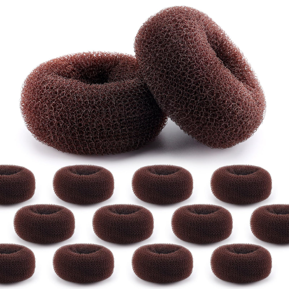 HOFASON brown donut bun set with 12 pieces for voluminous buns