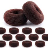 HOFASON brown donut bun set with 12 pieces for voluminous buns