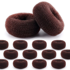HOFASON brown donut bun set with 12 pieces for voluminous buns