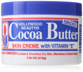 Crema de Hollywood Beauty cacao con vitamina E en frasco para hidratación