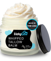 HolyCow beef tallow whipped balm unscented with subtle floral notes for hydration