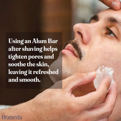 Homeda Alum Block underarm-application demonstrates natural freshness