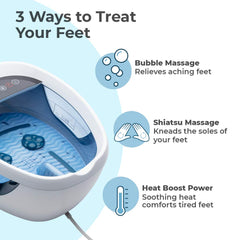 HoMedics splashguard with toe-touch controls helps prevent spills.