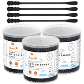 HOMEFOX Black Cotton Swab with spiral head for gentle cleansing