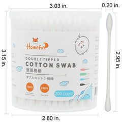 HOMEFOX round-tip cotton swabs for soft, gentle daily skincare and cleansing.