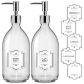 HomePicker 16oz clear glass dispenser with silver pump showing precise dosing
