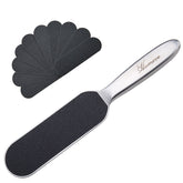 Homeve professional pedicure foot file with reusable stainless steel handle for at-home care