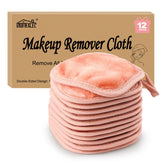Paño desmaquillante HOMEXCEL de microfibra rosa, suave para piel sensible.