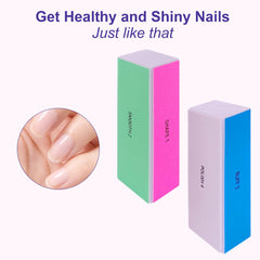 HomeyEra nail buffer block blue side buffs to a high-gloss shine