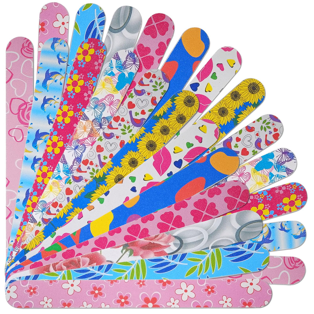 HomeyEra flowery nail files pack front view showing vibrant colors for DIY manicures.