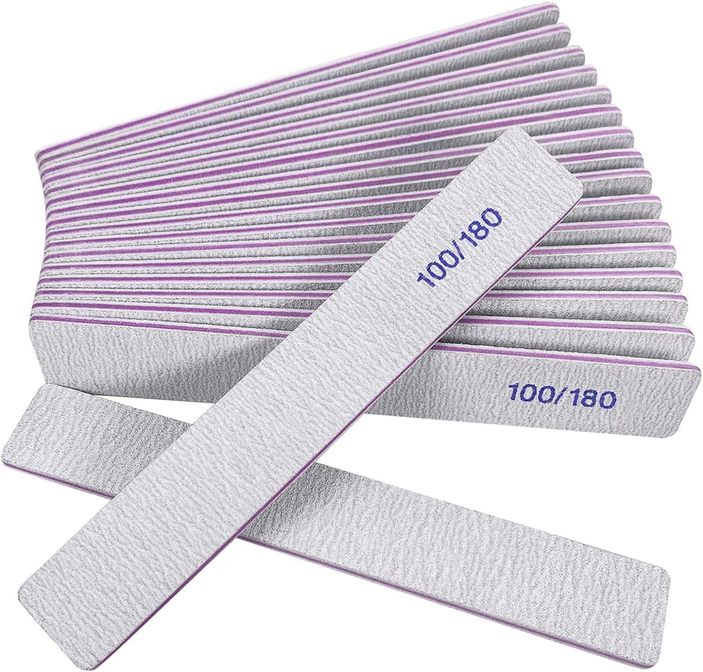 HomeyEra double-sided nail files with 100/180 grit for versatile use