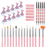 HomTop nail art brushes set with multi-size bristles for precise detailing in DIY manicures.