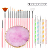 HomTop nail art tools 22-piece set arranged for precise DIY designs