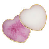HomTop e-heart white-purple palette with gold edge for nail art inspiration.