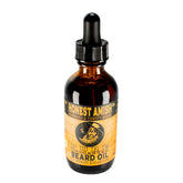 Honest Amish Pure Beard Oil bottle pour showcases fragrance-free hydration for beard care.