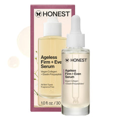 Honest Beauty Ageless Serum bottle showing potential firmer-looking skin.