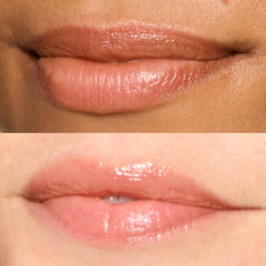 Honest Beauty Fruit Punch swatch offers coral red color with creamy finish.