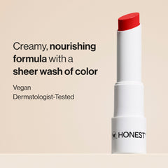 Honest Beauty Lychee Fruit swatch with nude glow and hydration