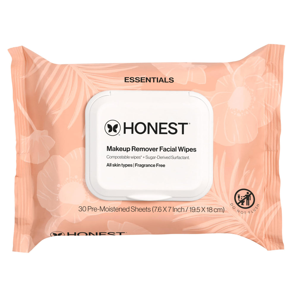 Honest Beauty: paquete de 30 toallitas desmaquillantes sin fragancia para uso diario.