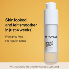 Honest Beauty Vitamin C Radiance Serum pump ready for quick daily use.