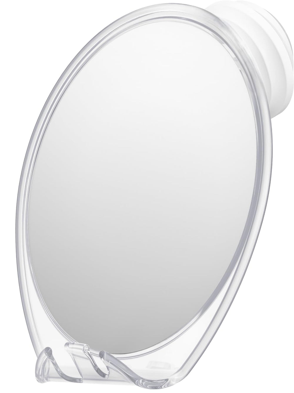 HONEYBULL fogless shower mirror with suction mount enables easy in-shower shaving.