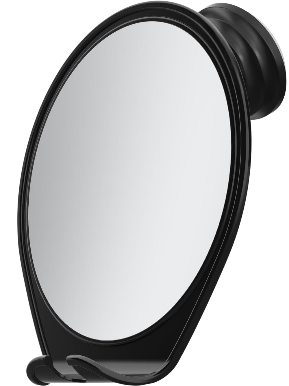 HONEYBULL fogless shower mirror with suction; quick, secure mounting for shaving.