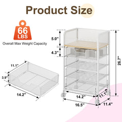 Hongtamoya makeup cart four drawers store cosmetics and skincare with space to spare