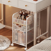 Hongtamoya rolling makeup cart overview with two drawers for organized vanity storage