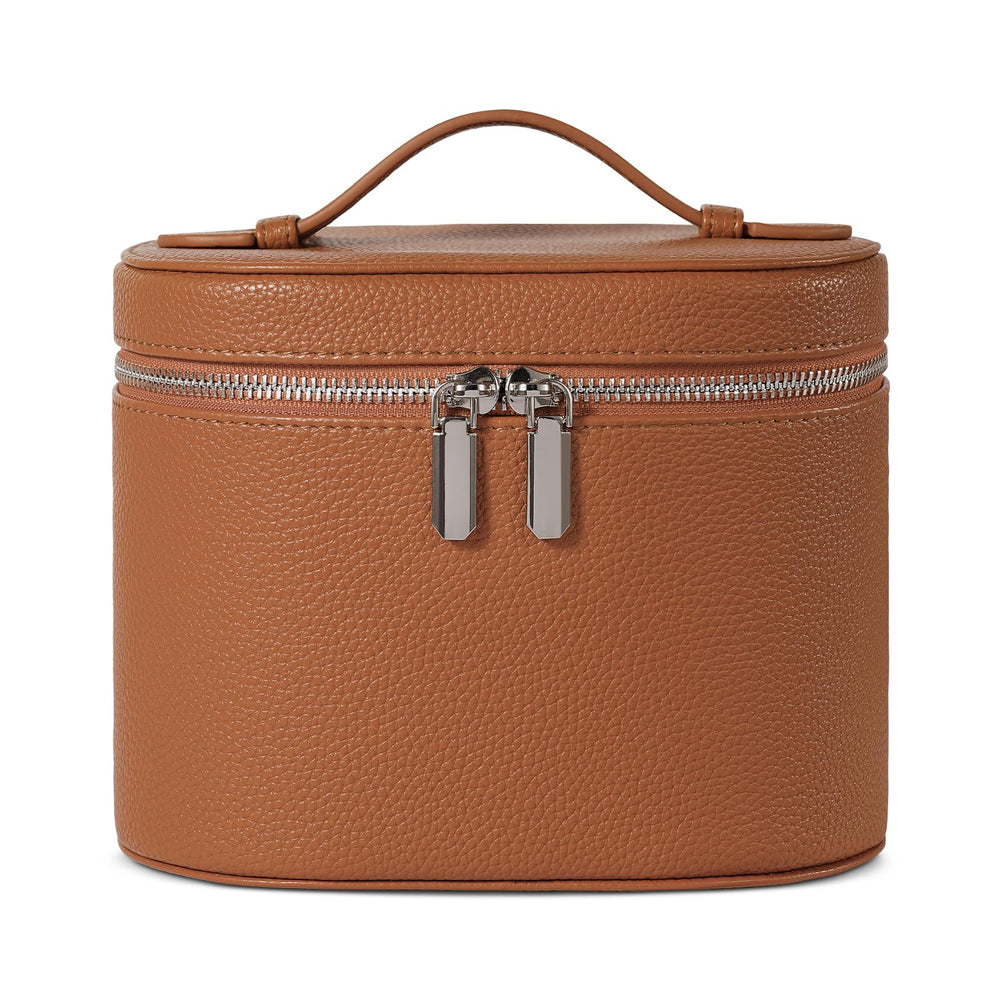 Honitty makeup bag exterior shows a durable PU finish and portable design