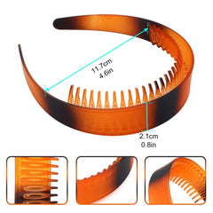 Diadema Hoojoot con dientes marrones, ideal para peinados diarios.