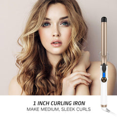 Hoson curling iron LCD display shows precise temperature control for styling.