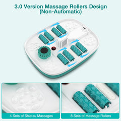 HOSPAN foot spa with 8 rollers and shiatsu targets tired feet during massage.