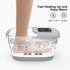 HOSPAN foot spa temperature control maintains comfortable water.