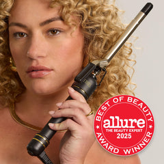 HOT TOOLS curling wand with digital heat settings up to 450°F for customization.