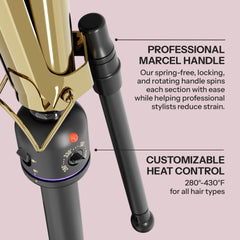 Hot Tools Pro Artist 24K gold Marcel with locking rotating handle for precise sectioning